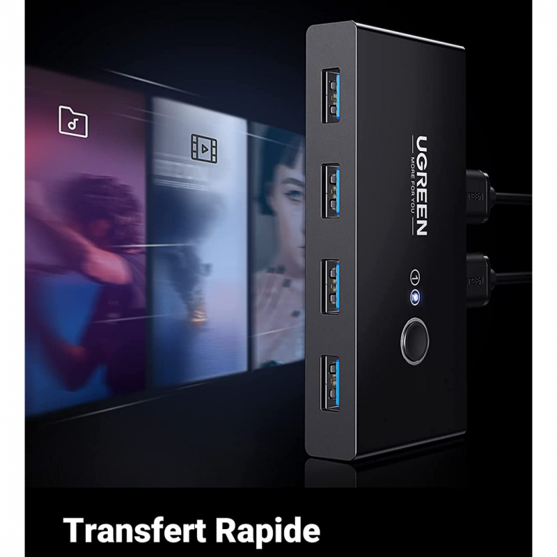 HUB 2 Ports USB 3.0 Entrée 4 Ports USB Sortie – Image 3