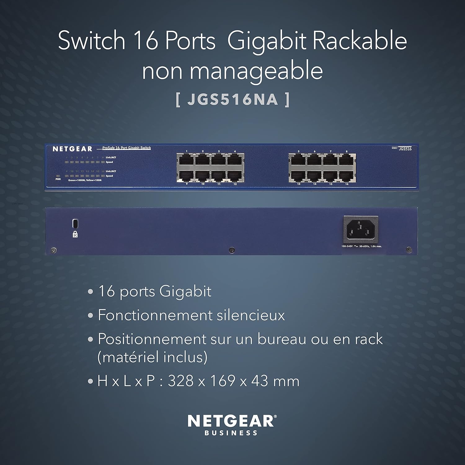 Netgear ProSafe 16-Port Gigabit Switch (occasion) – Image 2
